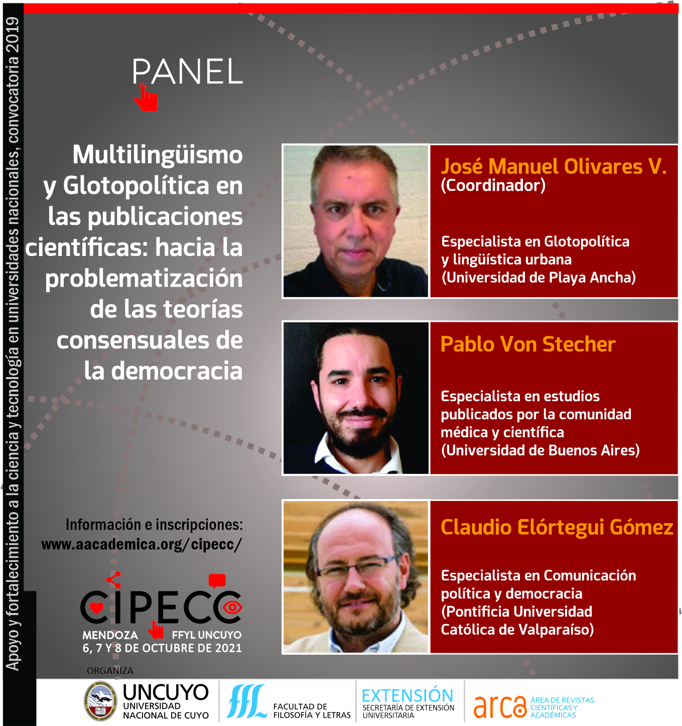 Profesores Claudio Elórtegui y José Manuel Olivares participaron en el Congreso Internacional Perspectivas de la Edición y Comunicación Científica (CIPECC 2021)